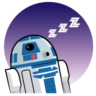 😴 R2-D2 Star Wars ZZZZ droide, robot, sonno, zzz, cartone animato telegram sticker