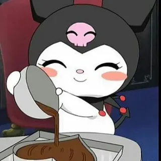 🥰 Kuromi kuromi, anime, derramando, fofo whatsapp sticker