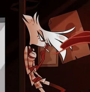 💝 Angel Dust Hazbin Hotel animato, cartone animato, personaggio, fumare telegram sticker