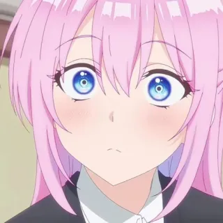 🐻 Anime, rosa Haare, blaue Augen, Mädchen, süß, Cartoon telegram sticker