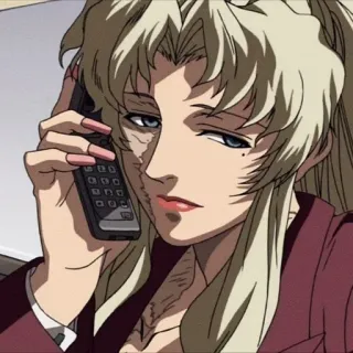 😌 Balalaika Black Lagoon Anime, Narbe, Handy, Business, Frau whatsapp sticker