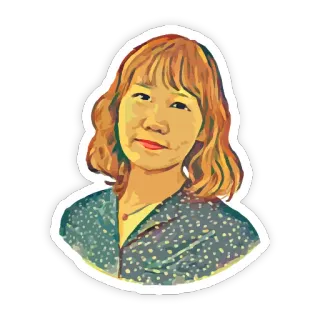 😢 portrait, femme, personne, femme, art, illustration whatsapp sticker