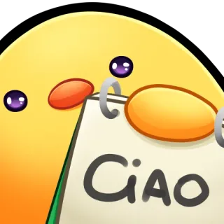🐤 CIAO saludo, hola, italiano, ciao, bloc de notas whatsapp sticker