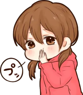 😂 プッ Fille anime, Chibi, Mignon, Rougir, Embarrassé, Texte japonais telegram sticker