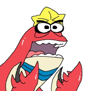 😫 caranguejo, bravo, rei, desenho animado telegram sticker