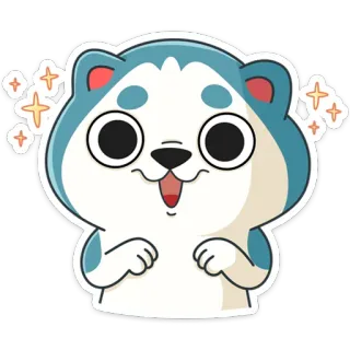 😍 hond, cartoon, schattig, sticker, dier, kawaii telegram sticker