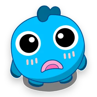 😧 만화, 귀여운, 파란색, 스티커, 캐릭터 telegram sticker
