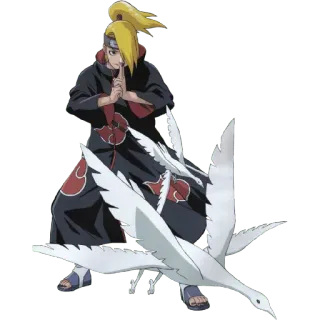🥵 Deidara Naruto อนิเมะ, นินจา, ระเบิด, ดินเหนียว, ศิลปะ, แสงอุษา whatsapp sticker