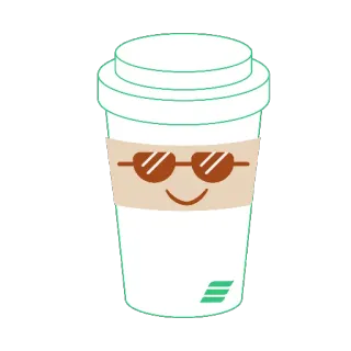 😎 koffie, drankje, zonnebril, kawaii, schattig, drankje telegram sticker