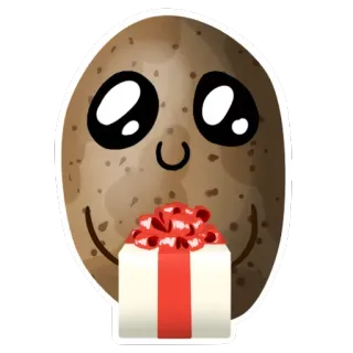 🍬 土豆, 礼物, 可爱, 卡通, 卡哇伊 telegram sticker