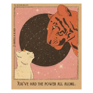 ✨ You've had the power all along. cat, tiger, power, stars, galaxy, animal, inspirational telegram sticker