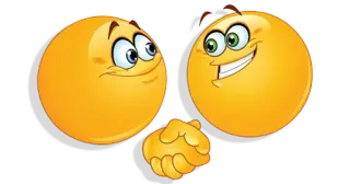 🤝 emoji, sonrisa, hablando, chismes, amigos, feliz telegram sticker