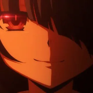 🍷 anime, manga, smile, red eyes, dark, girl telegram sticker