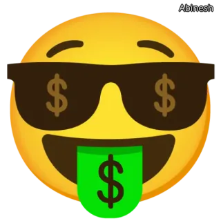 🕶️ 絵文字, お金, ドル記号, サングラス, 富, クール telegram sticker
