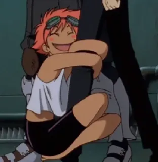 🤗 Ed Cowboy Bebop Anime, Dibujos animados, Cowboy Bebop, Ed, Feliz, Chica, Abrazo telegram sticker