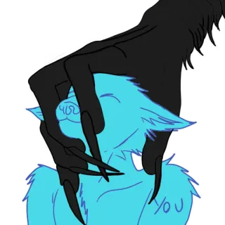 ✋ you monster, pet, creature, claws, hand, cute telegram sticker