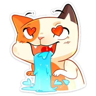 😍 แมว, ความรัก, หัวใจ, คาวาอิ, น่ารัก, อิโมจิ, สติกเกอร์ telegram sticker