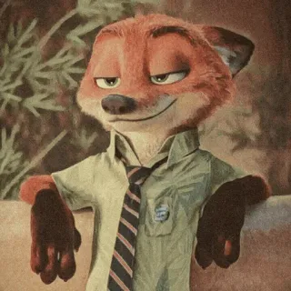 📍 Nick Wilde Zootopia キツネ, 擬人化, ずる賢い, 漫画, アニメ, ズートピア, キャラクター telegram sticker