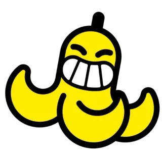 🍌 banan, owoc, kreskówka, uśmiechnięty, żółty, szczęśliwy whatsapp sticker