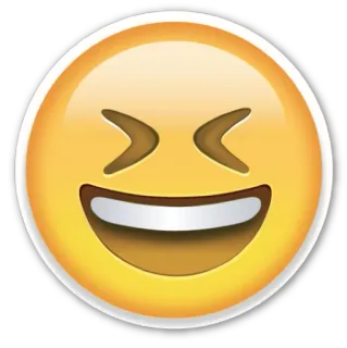 😆 Emoji, Risata, Felice, Sorriso, Gioia, Faccia, Divertimento telegram sticker