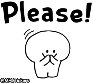 🥺 Please! implorando, pedindo, fofo, pedido, desenho animado, personagem telegram sticker
