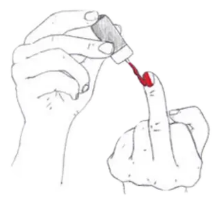 🖕 dedo do meio, esmalte, ofensivo, gesto, mão telegram sticker