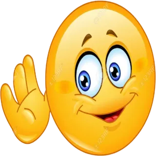 👂 emoji, smiley, face, yellow, cartoon, cute telegram sticker