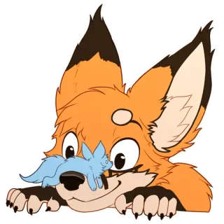 🦊 rubah, furry, binatang, kartun, lucu telegram sticker