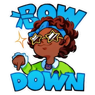 😌 BOW DOWN Reverencia, Actitud, Celebridad, Estrella, Gafas, Mono, Estilo telegram sticker