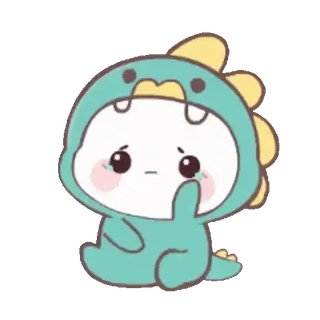 😢 공룡, 아기, 귀여운, 만화, 가운데 손가락, 불쾌한, 스티커 telegram sticker