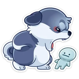 🗣 anjing, marah, lucu, kartun, hewan peliharaan, binatang telegram sticker