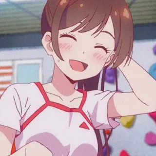😇 cô gái anime, dễ thương, cười, hoạt hình, phim hoạt hình, kawaii whatsapp sticker