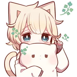 🤏 anime, cute, cat, sticker, cartoon, kawaii telegram sticker