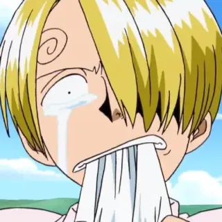 😭 Sanji One Piece anime, crying, cartoon, emotional, Sanji, One Piece telegram sticker