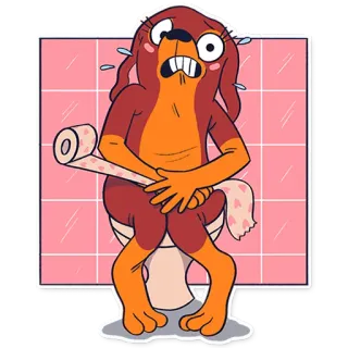 🚽 anjing, toilet, kamar mandi, kartun, lucu telegram sticker