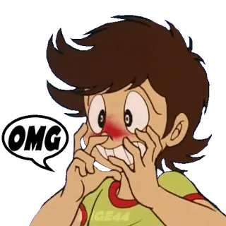 ☮️ OMG в шоке, боже мой, мультфильм, аниме, удивлен whatsapp sticker