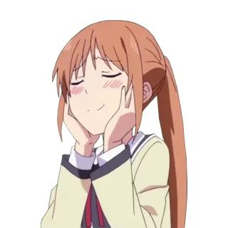 😍 Anime, Cartoon, Mädchen, Fröhlich, Süß, Lächeln whatsapp sticker