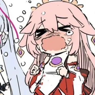 😭 Yae Miko Genshin Impact anime, crying, sad, fanart, yae miko, genshin impact, sticker telegram sticker
