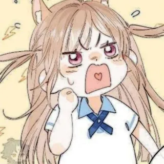 🧸 Dessin animé, Mignon, En colère, Kawaii, Animé telegram sticker