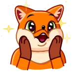🤩 fuchs, tier, cartoon, süß, glitzer, fröhlich telegram sticker