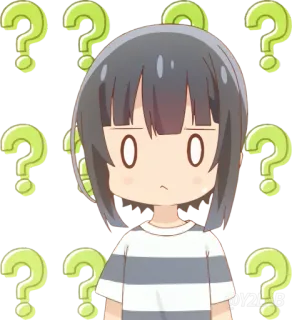 ❔ Anime, Znaki zapytania, Zdezorientowany, Wątpliwy, Niepewny whatsapp sticker
