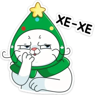 😀 XE-XE Katze, Weihnachten, Hut, süß, Tier, Feiertag telegram sticker