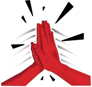 🤝 mains, prière, rouge, tape m'en cinq telegram sticker