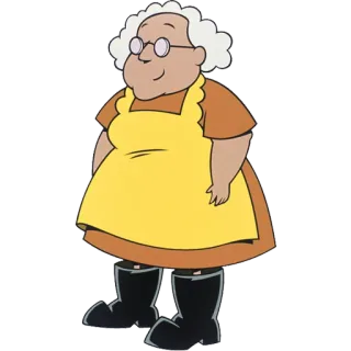 👵 Muriel Bagge Courage the Cowardly Dog dessin animé, vieille femme, grand-mère, femme au foyer, tablier telegram sticker