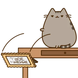🖕 Pusheen ТВОЕ
МНЕНИЕ 猫, プシーン, 意見, ミーム, テーブル telegram sticker