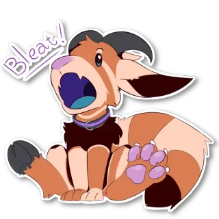 📣 Bleat! коза, животное, милый, мультфильм, блеяние, антро whatsapp sticker