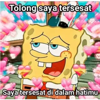 👊 Spongebob Tolong saya tersesat
Saya tersesat di dalam hatimu Spongebob, Cartone animato, Cuore, Amore, Meme telegram sticker