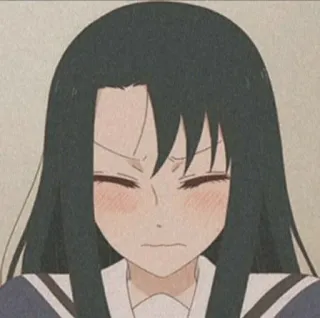 🧸 Anime, Meisje, Uitdrukking, Geërgerd, Pruillip, Cartoon telegram sticker