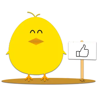☺️ Huhn, Daumen hoch, süß, Cartoon, Tier whatsapp sticker