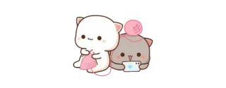 🧶 고양이, 뜨개질, 귀여운, 카와이, 만화, 스티커 telegram sticker